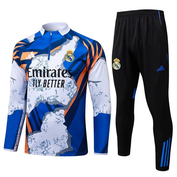 Sudadera De Training Real Madrid 2025-2026 Azul Blanco